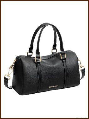 Small Slouchy Crossbody Purse Vegan Leather Boston Satchel